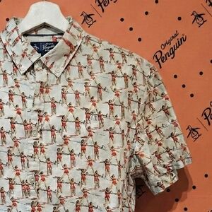 MEN'S - Original Penguin Heritage Slim Fit Button Up Shirt - Human Tower Castel